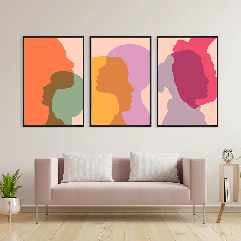 Mehrteiliges Leinwandbild Abstract Shilouette mockup 3