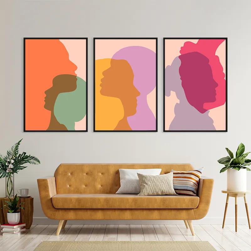 Mehrteiliges Leinwandbild Abstract Shilouette mockup 4