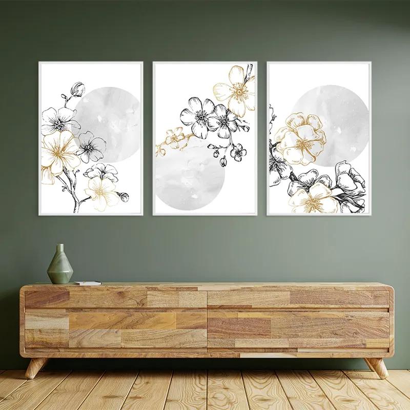 Mehrteiliges Leinwandbild Grey Moon Nature Set mockup 2