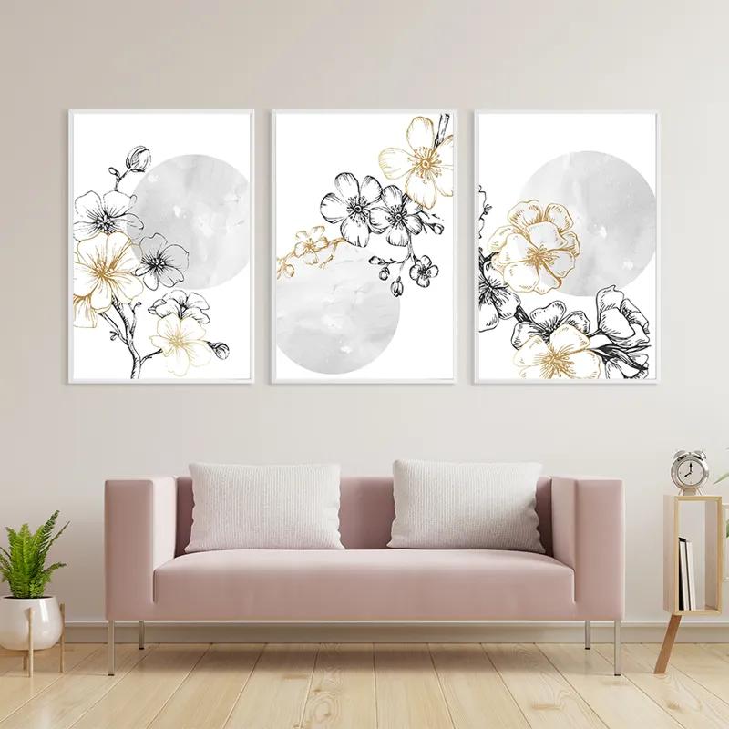 Mehrteiliges Leinwandbild Grey Moon Nature Set mockup 3