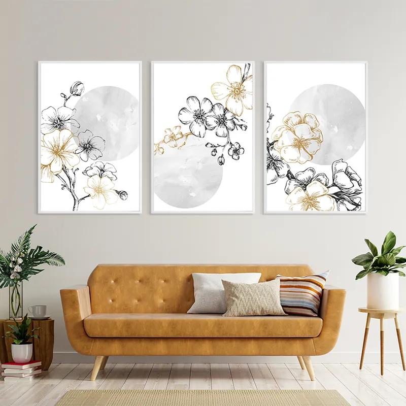 Mehrteiliges Leinwandbild Grey Moon Nature Set mockup 4