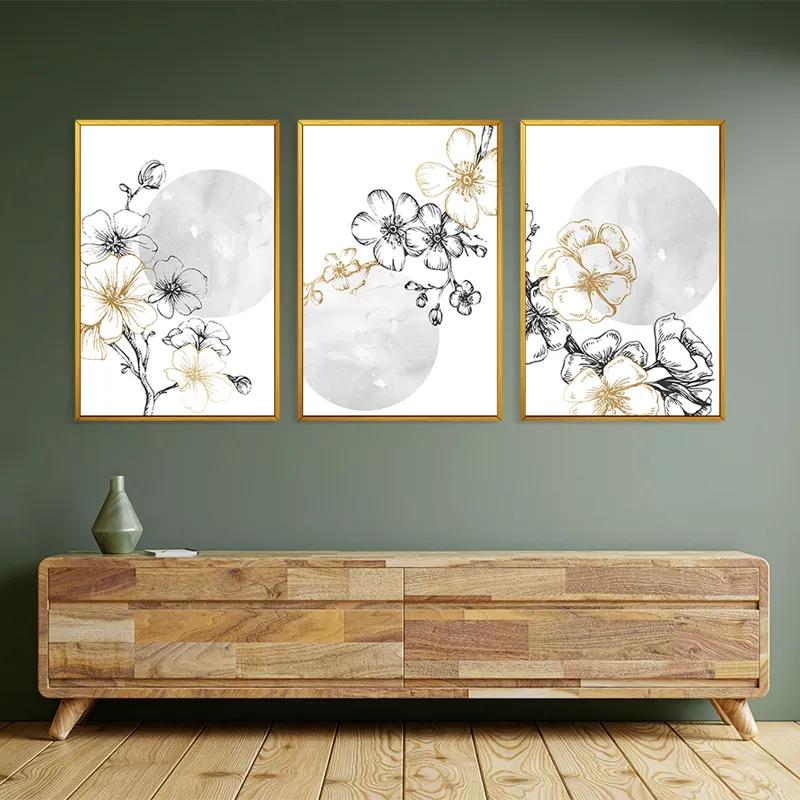 Mehrteiliges Leinwandbild Grey Moon Nature Set mockup 2