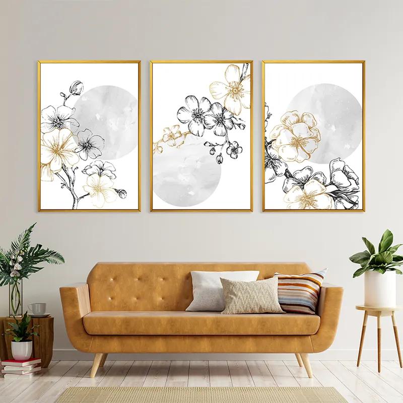 Mehrteiliges Leinwandbild Grey Moon Nature Set mockup 4