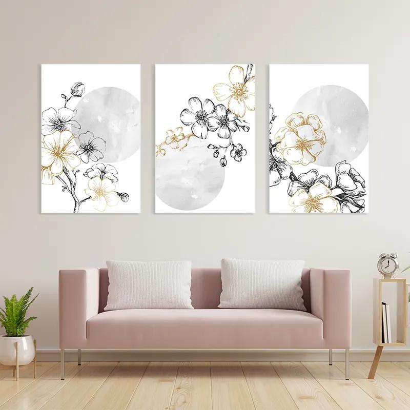 Mehrteiliges Leinwandbild Grey Moon Nature Set mockup 3