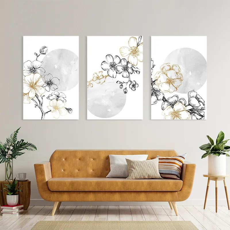 Mehrteiliges Leinwandbild Grey Moon Nature Set mockup 4