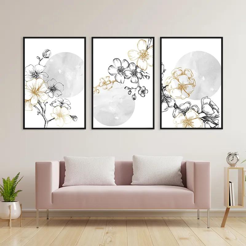 Mehrteiliges Leinwandbild Grey Moon Nature Set mockup 3