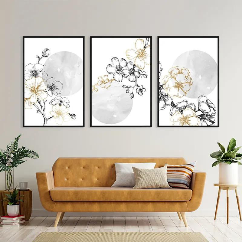 Mehrteiliges Leinwandbild Grey Moon Nature Set mockup 4