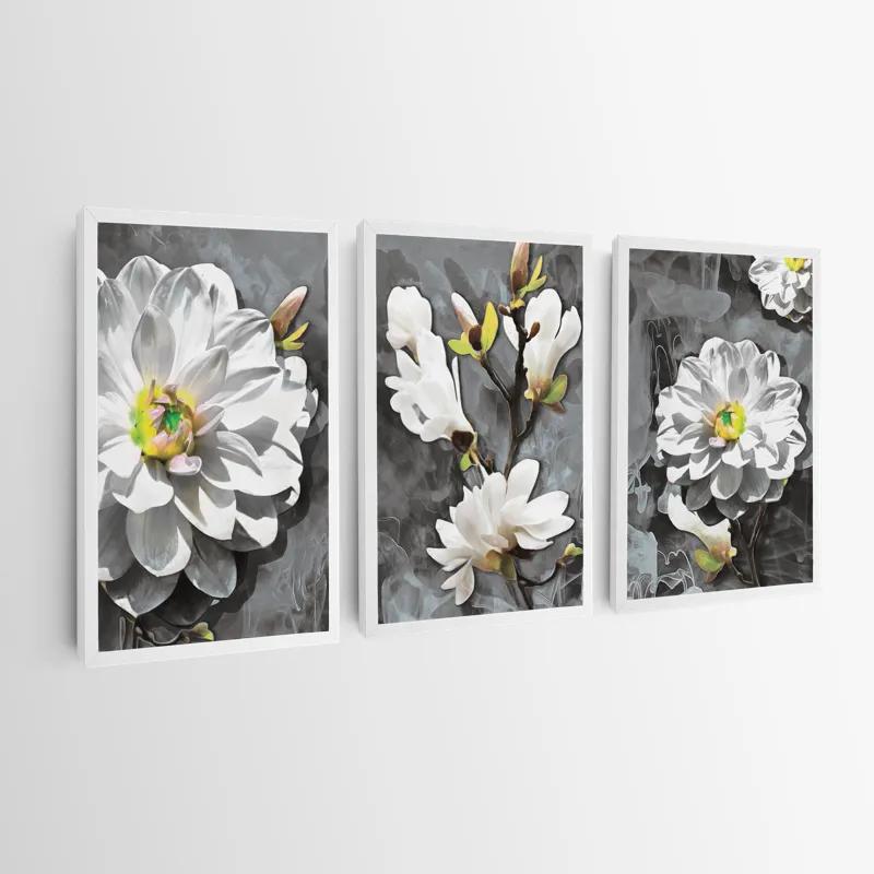 Mehrteiliges Leinwandbild Smoke White Flower mockup 0