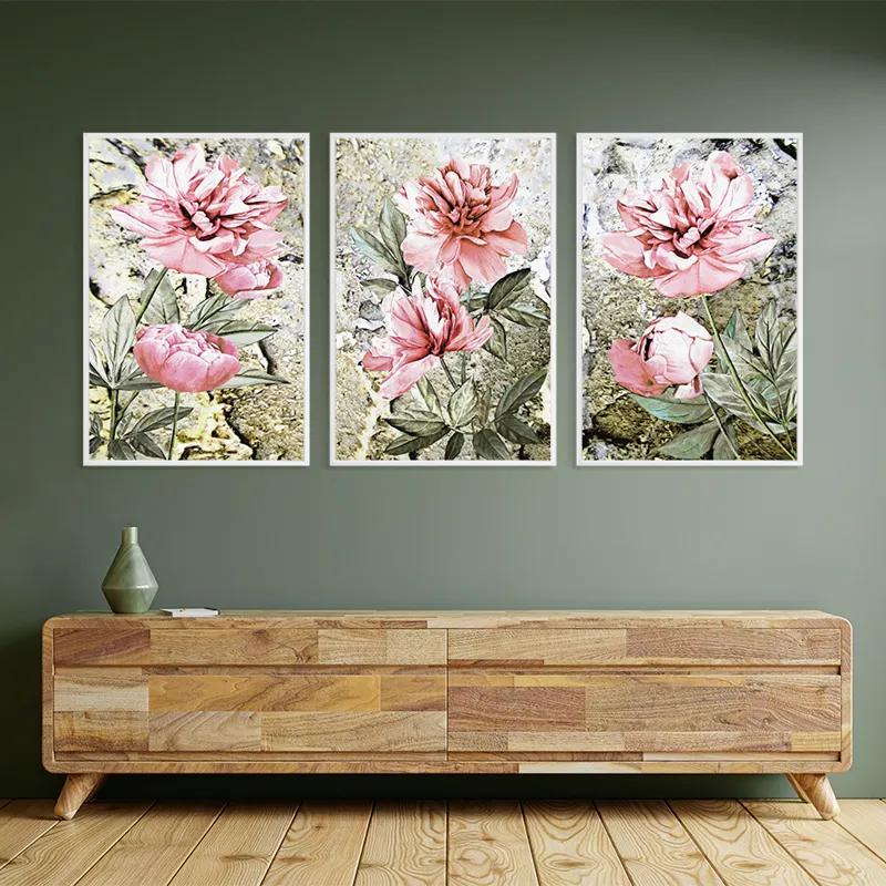 Mehrteiliges Leinwandbild Bujori Roz mockup 2