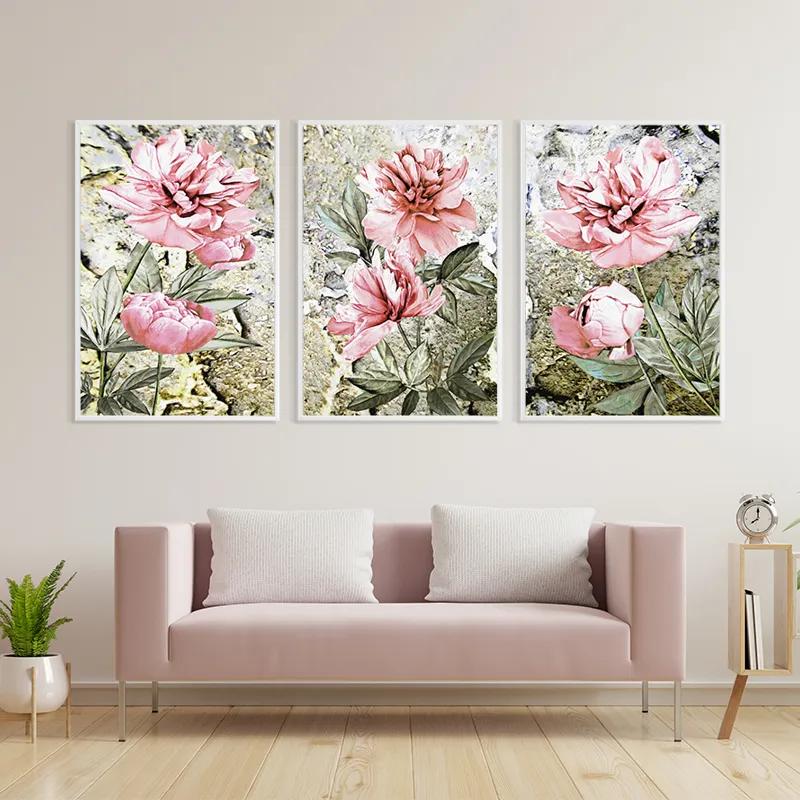 Mehrteiliges Leinwandbild Bujori Roz mockup 3