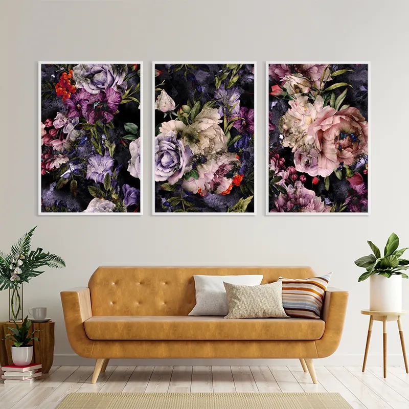Abstract Purple Flowers mockup 4