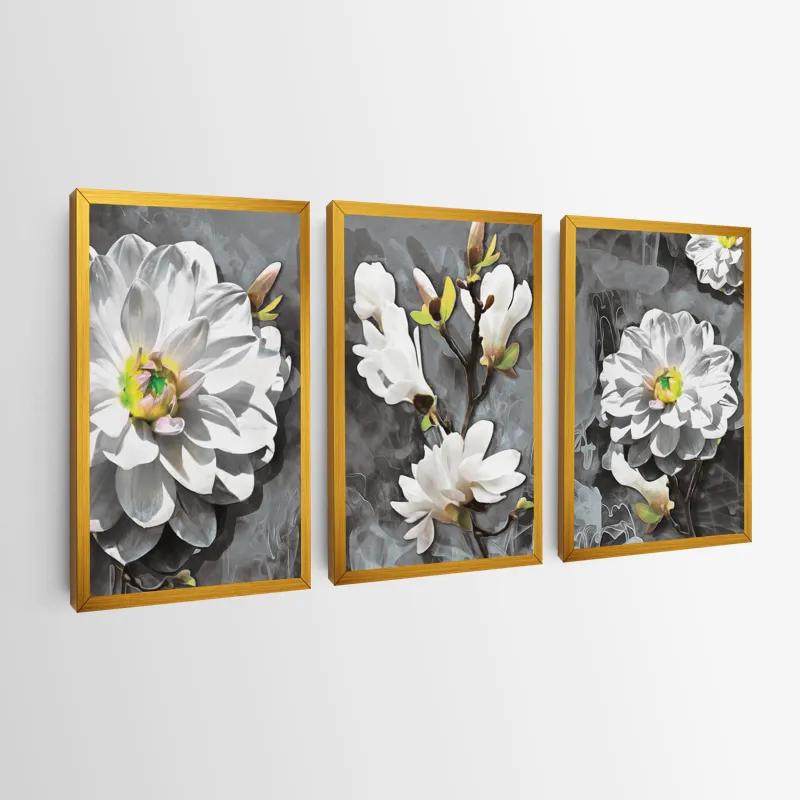 Mehrteiliges Leinwandbild Smoke White Flower mockup 0