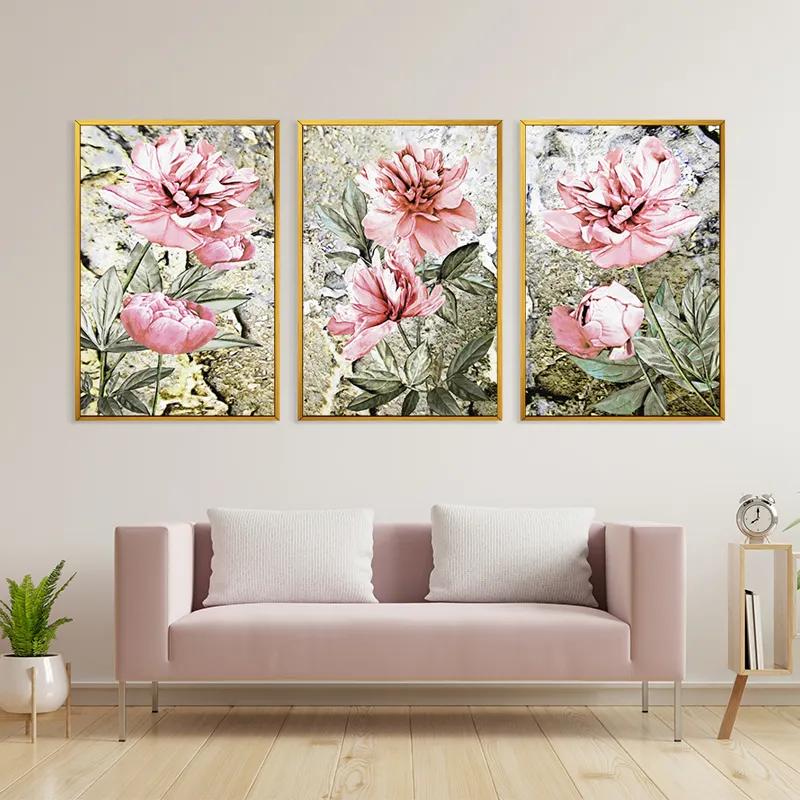 Mehrteiliges Leinwandbild Bujori Roz mockup 3