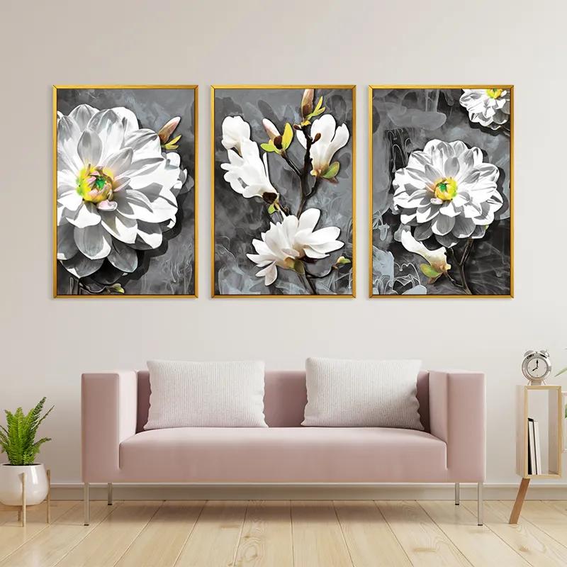 Mehrteiliges Leinwandbild Smoke White Flower mockup 3