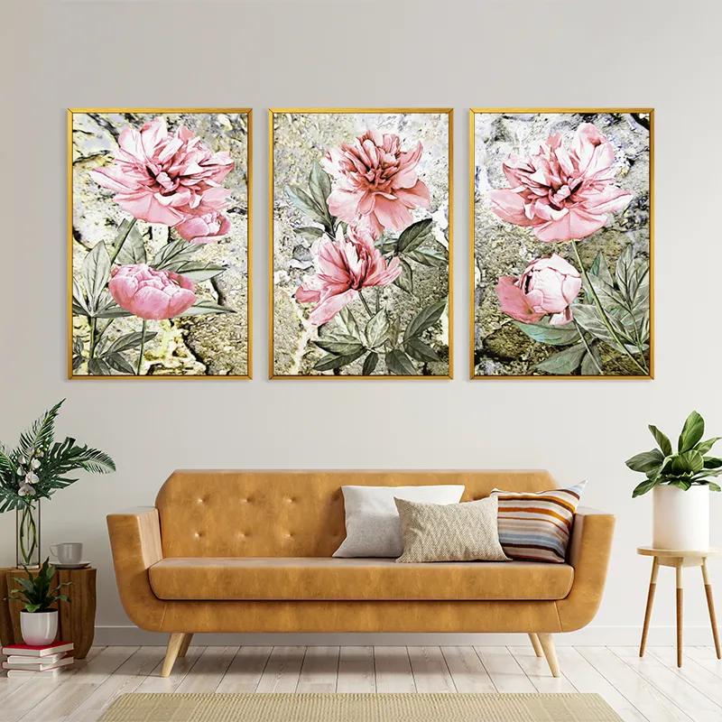 Mehrteiliges Leinwandbild Bujori Roz mockup 4