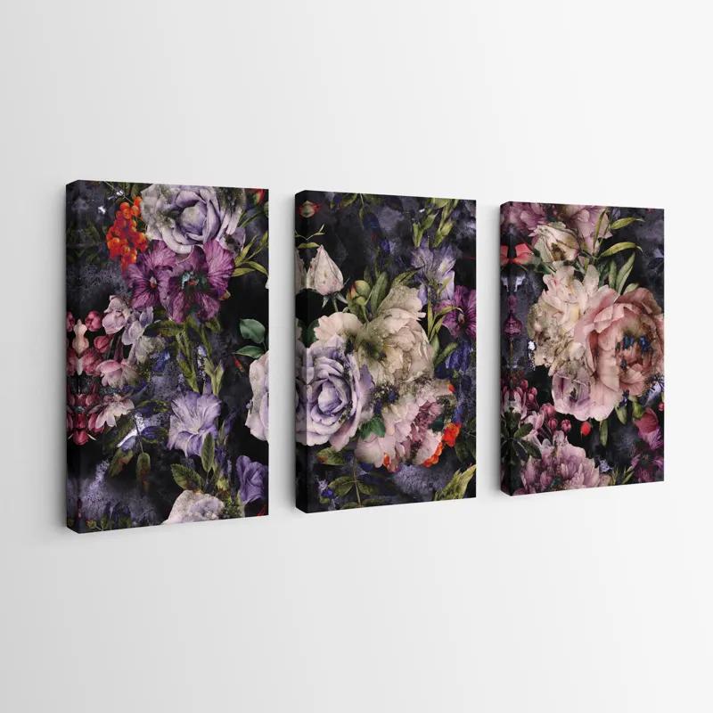 Mehrteiliges Leinwandbild Abstract Purple Flowers mockup 0