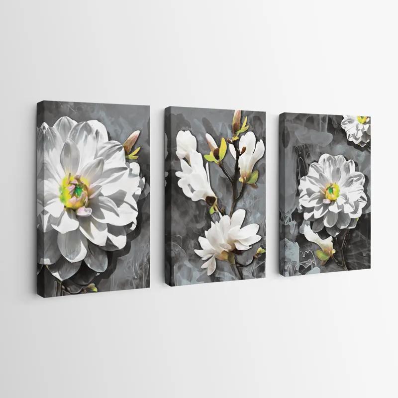 Mehrteiliges Leinwandbild Smoke White Flower mockup 0