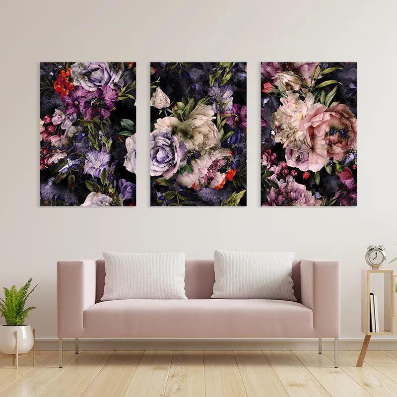Abstract Purple Flowers mockup 3