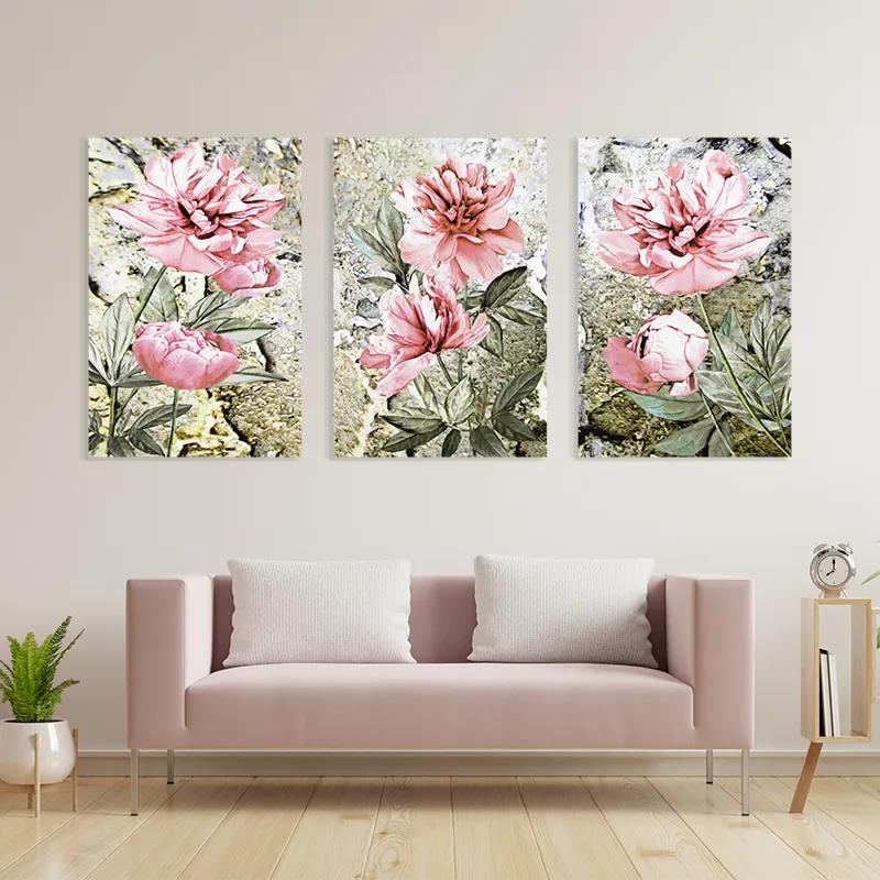 Mehrteiliges Leinwandbild Bujori Roz mockup 3