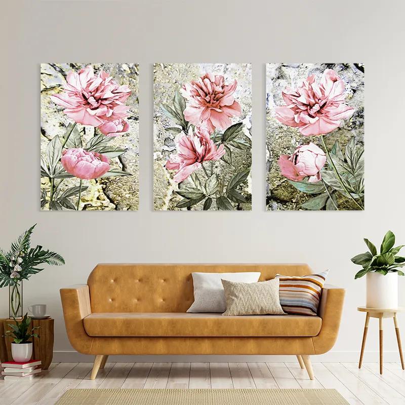 Mehrteiliges Leinwandbild Bujori Roz mockup 4