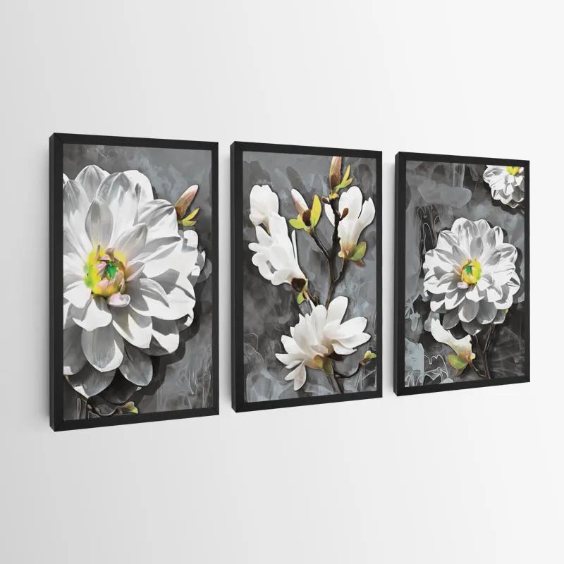 Mehrteiliges Leinwandbild Smoke White Flower mockup 0