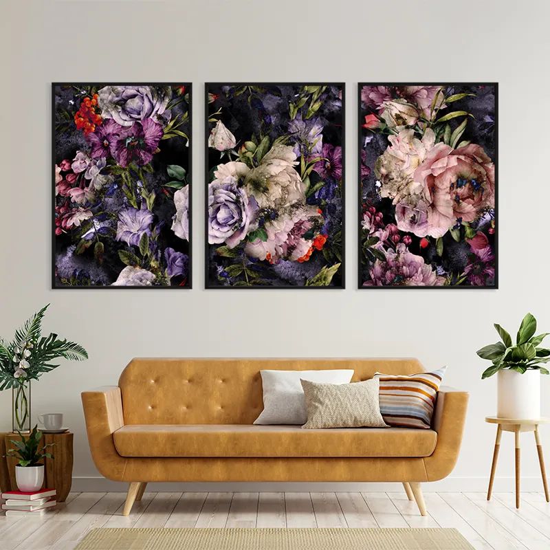 Abstract Purple Flowers mockup 4