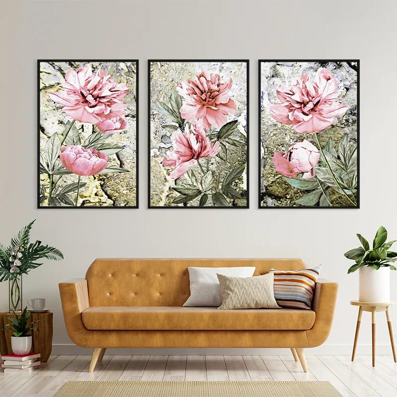 Mehrteiliges Leinwandbild Bujori Roz mockup 4