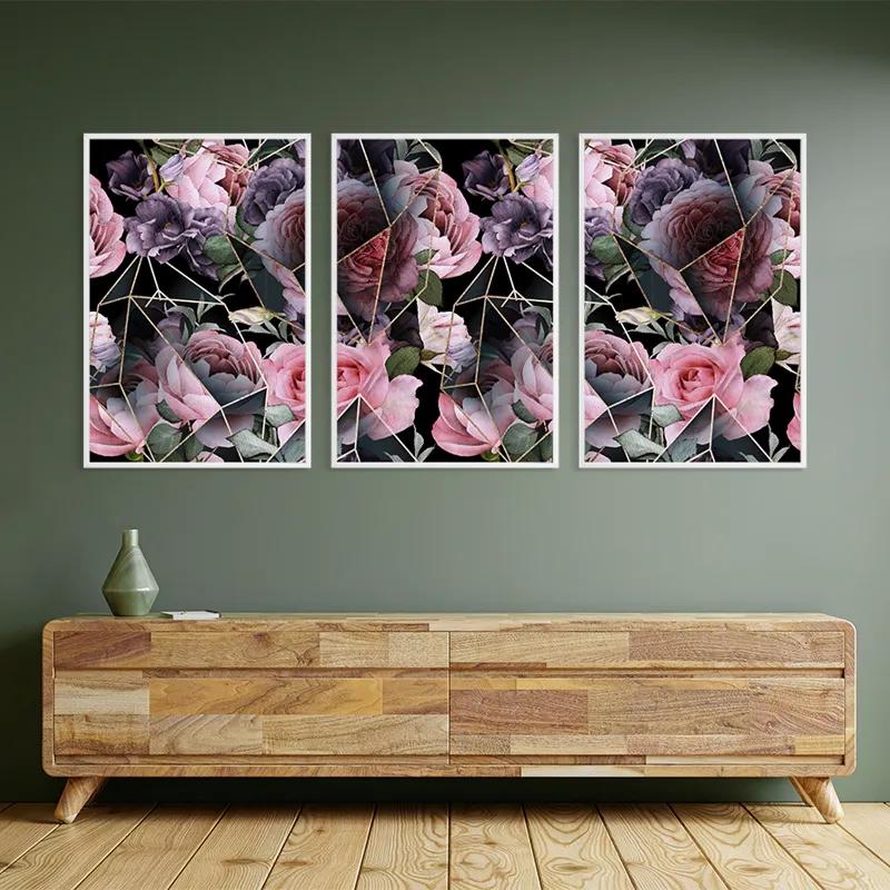 Mehrteiliges Leinwandbild Glass Flower mockup 2