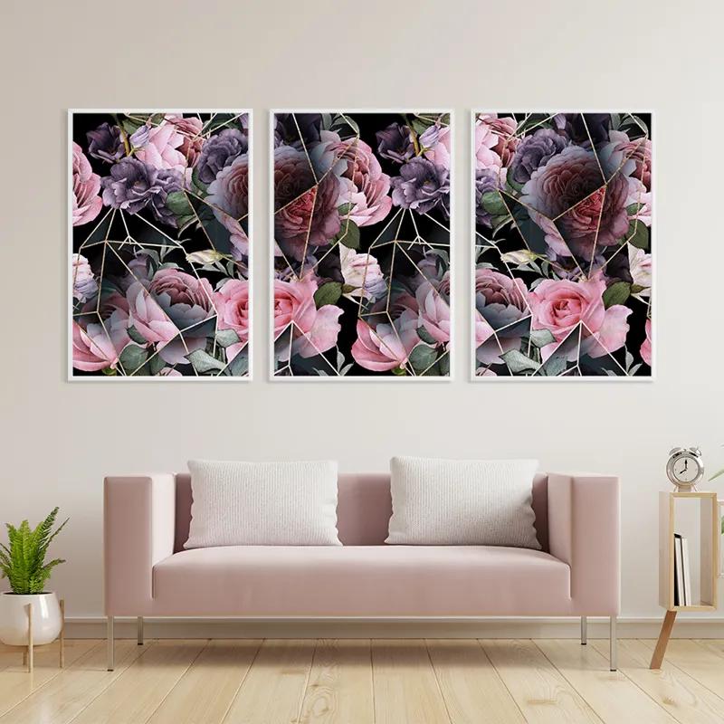 Mehrteiliges Leinwandbild Glass Flower mockup 3