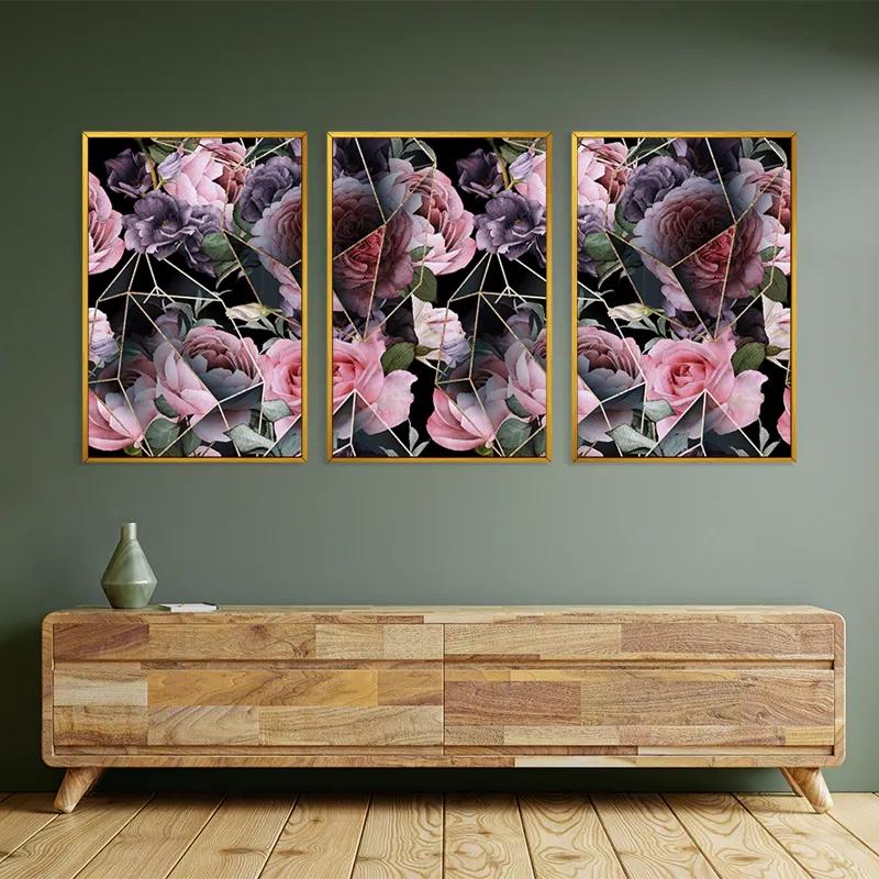 Mehrteiliges Leinwandbild Glass Flower mockup 2