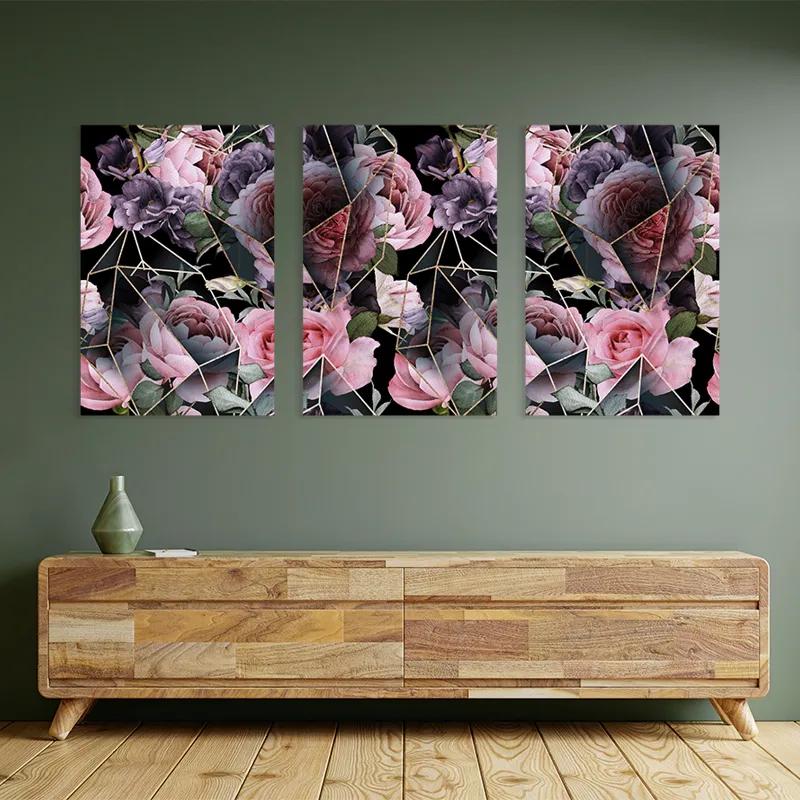 Mehrteiliges Leinwandbild Glass Flower mockup 2