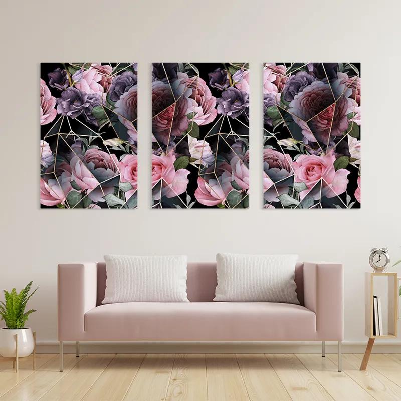 Mehrteiliges Leinwandbild Glass Flower mockup 3