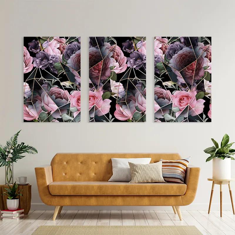 Mehrteiliges Leinwandbild Glass Flower mockup 4