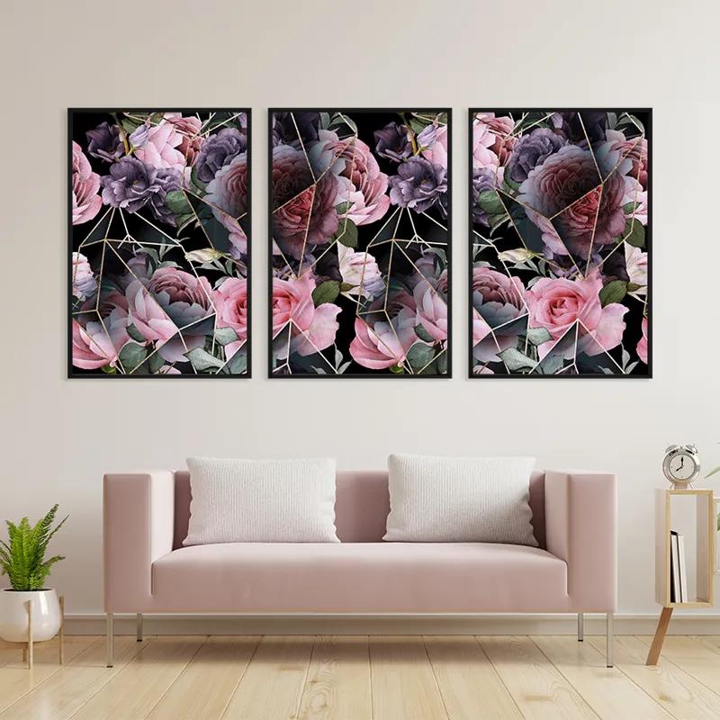 Mehrteiliges Leinwandbild Glass Flower mockup 3