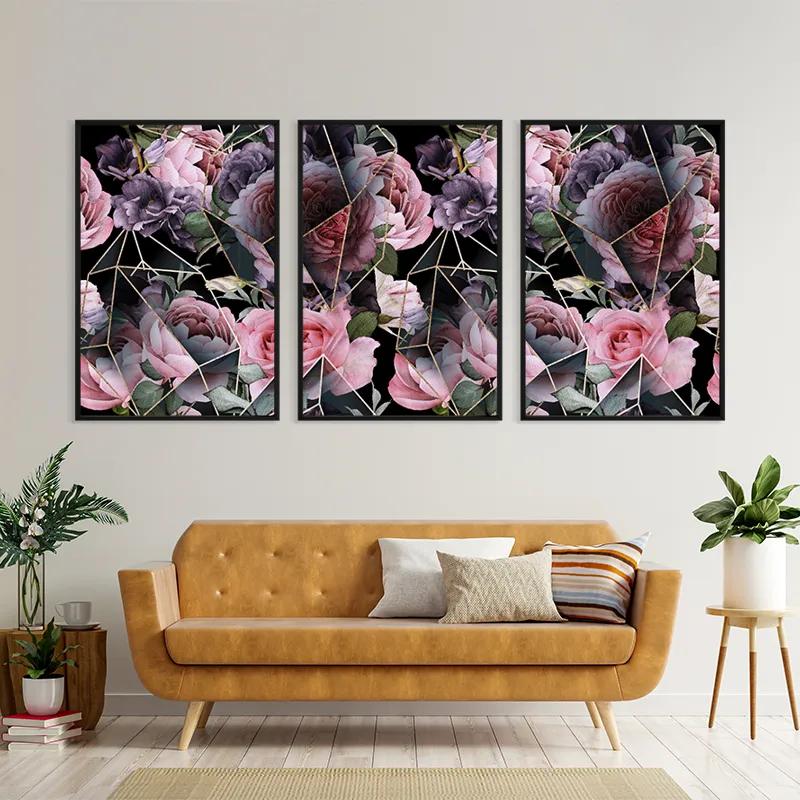 Mehrteiliges Leinwandbild Glass Flower mockup 4