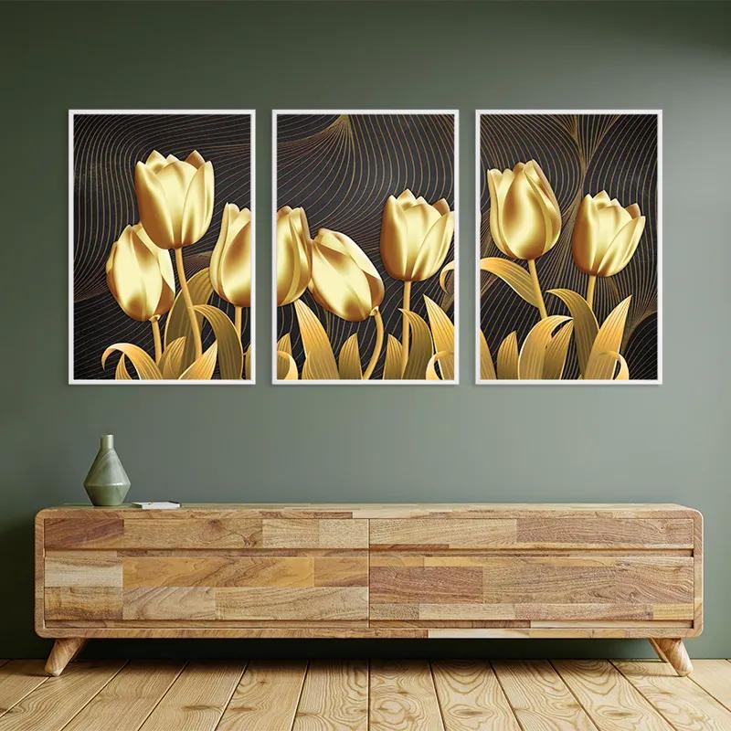 Mehrteiliges Leinwandbild Golden Tulip mockup 2