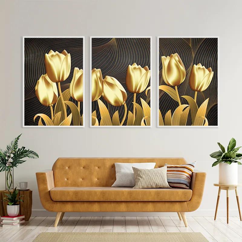 Mehrteiliges Leinwandbild Golden Tulip mockup 4