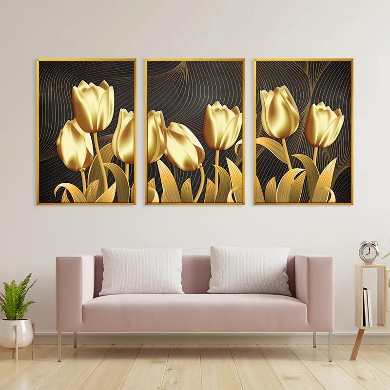 Mehrteiliges Leinwandbild Golden Tulip mockup 3