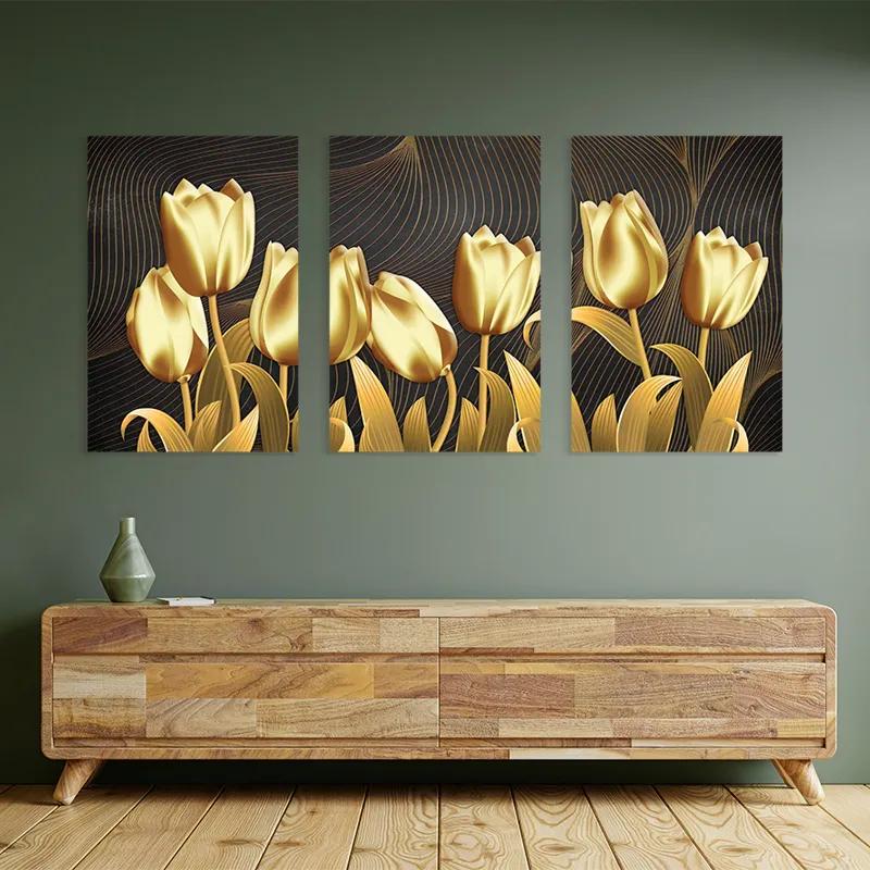 Mehrteiliges Leinwandbild Golden Tulip mockup 2