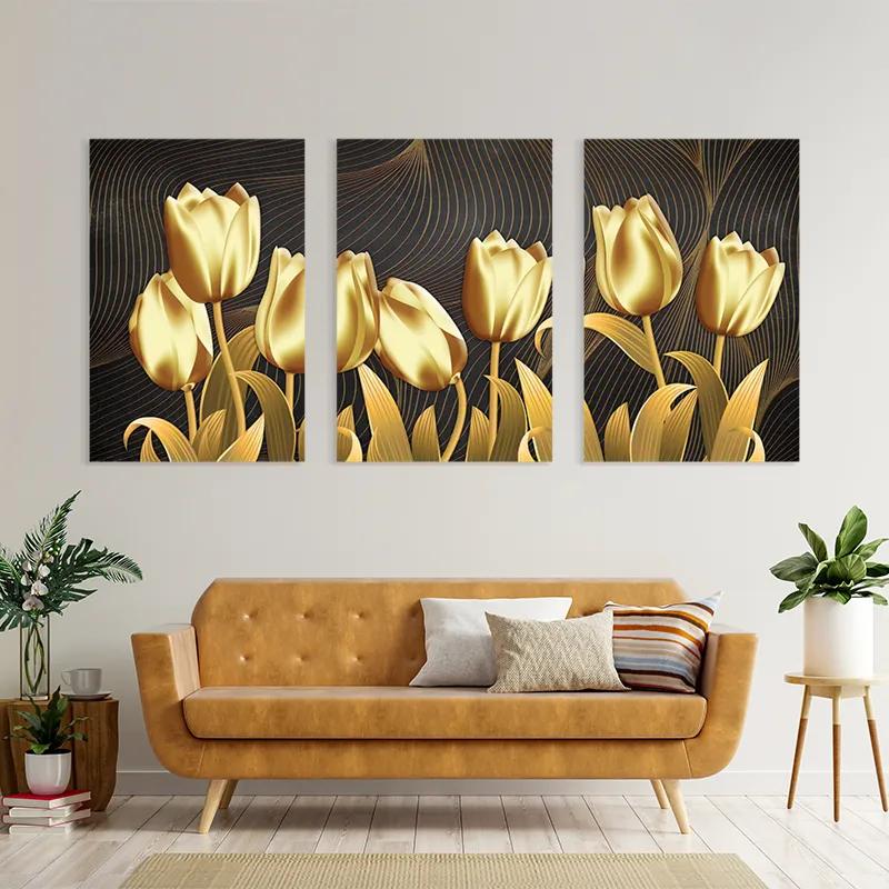 Mehrteiliges Leinwandbild Golden Tulip mockup 4