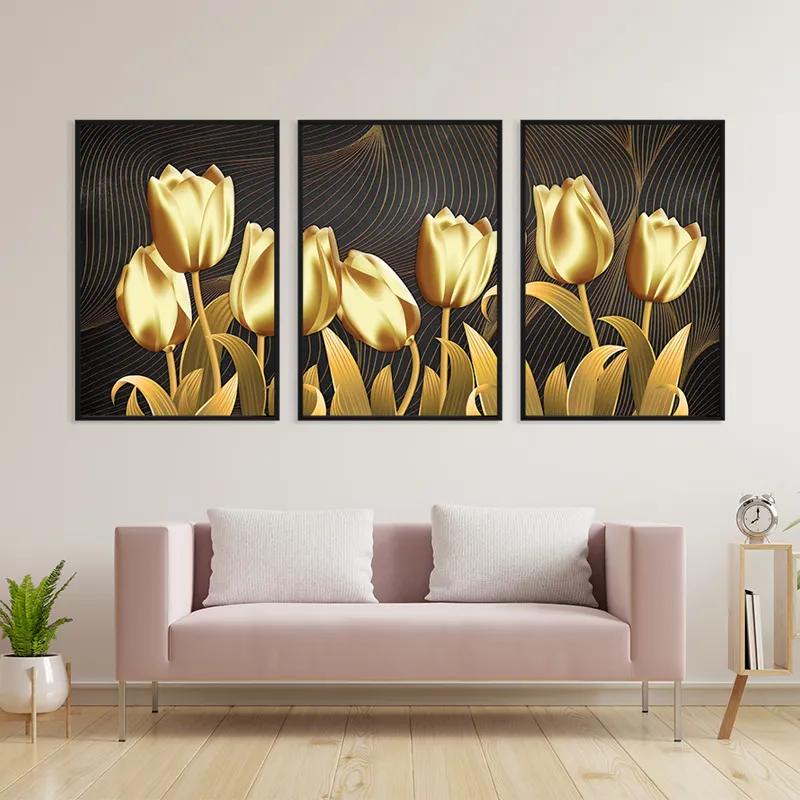 Mehrteiliges Leinwandbild Golden Tulip mockup 3