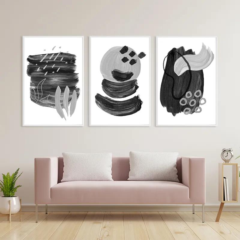 Mehrteiliges Leinwandbild Minimalist Grey mockup 3