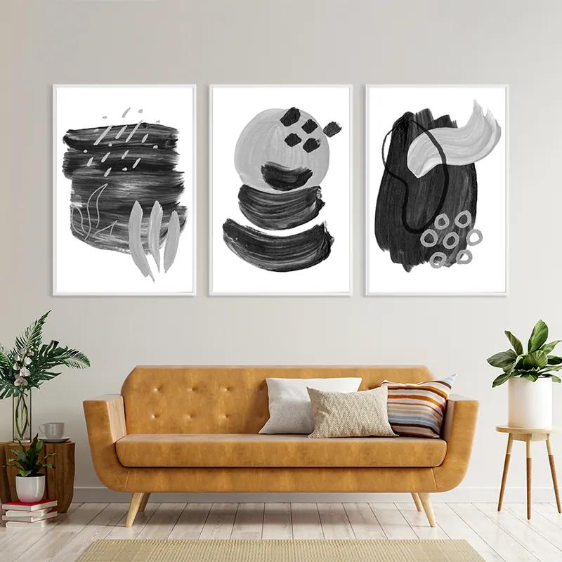 Mehrteiliges Leinwandbild Minimalist Grey mockup 4