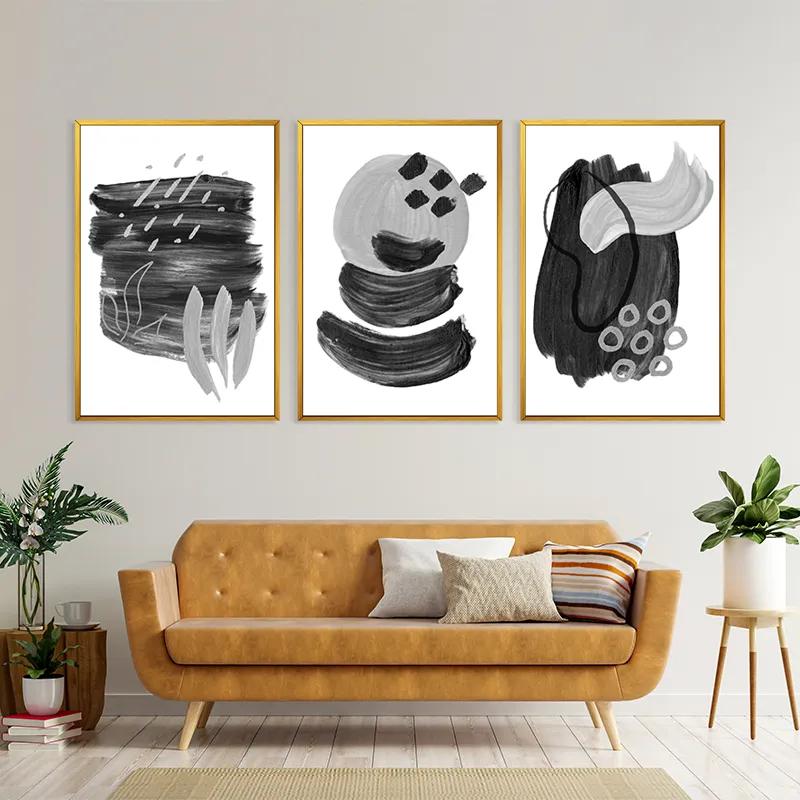 Mehrteiliges Leinwandbild Minimalist Grey mockup 4