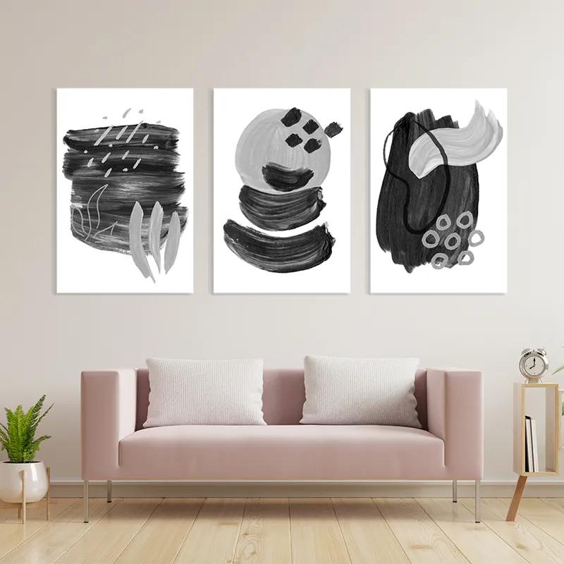 Mehrteiliges Leinwandbild Minimalist Grey mockup 3