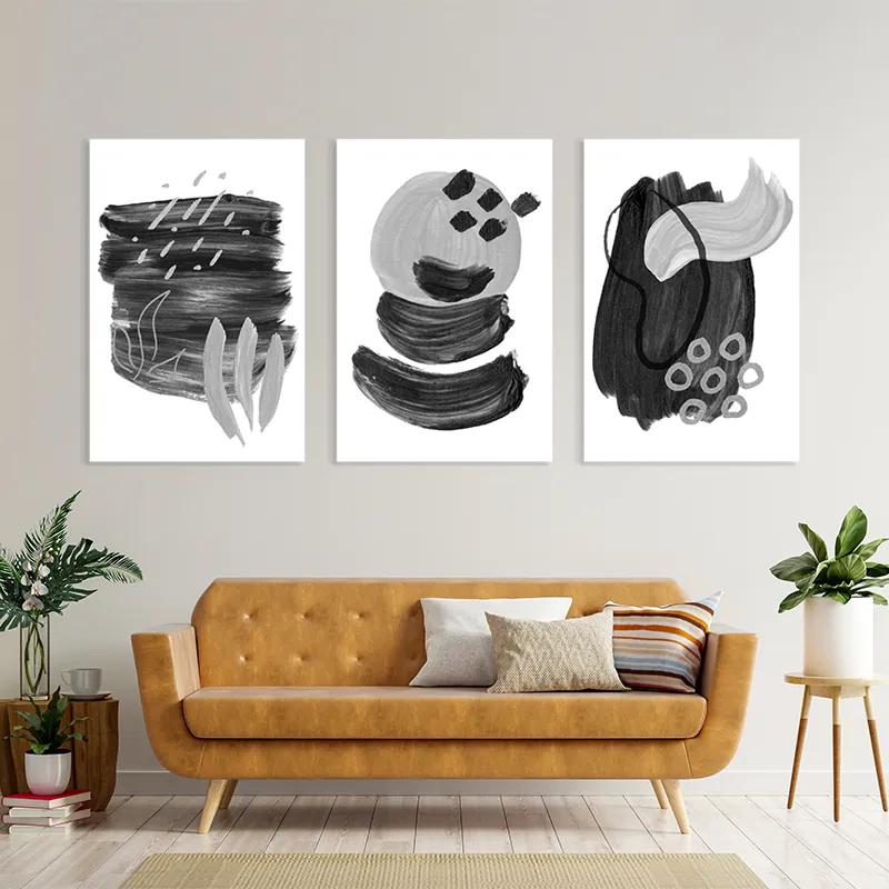 Mehrteiliges Leinwandbild Minimalist Grey mockup 4