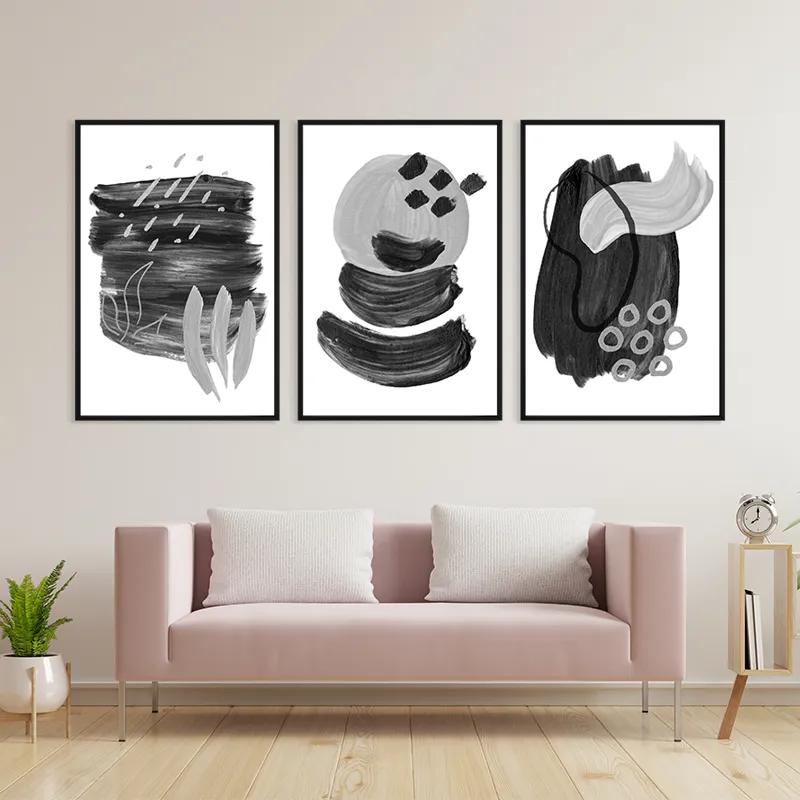 Mehrteiliges Leinwandbild Minimalist Grey mockup 3