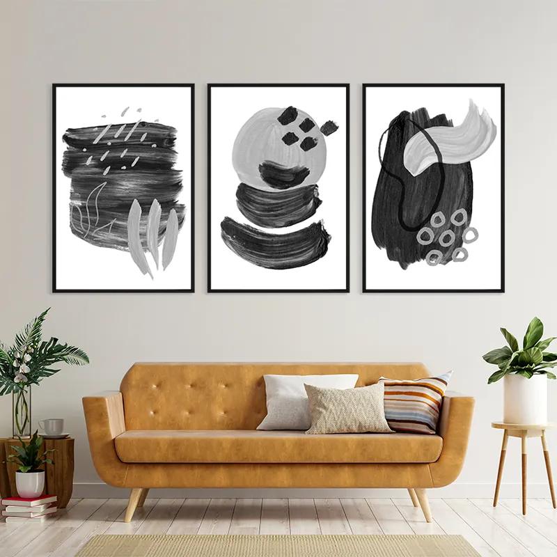 Mehrteiliges Leinwandbild Minimalist Grey mockup 4