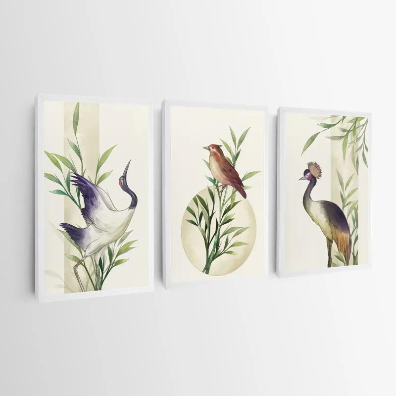 Mehrteiliges Leinwandbild Asiaticirds Set mockup 0