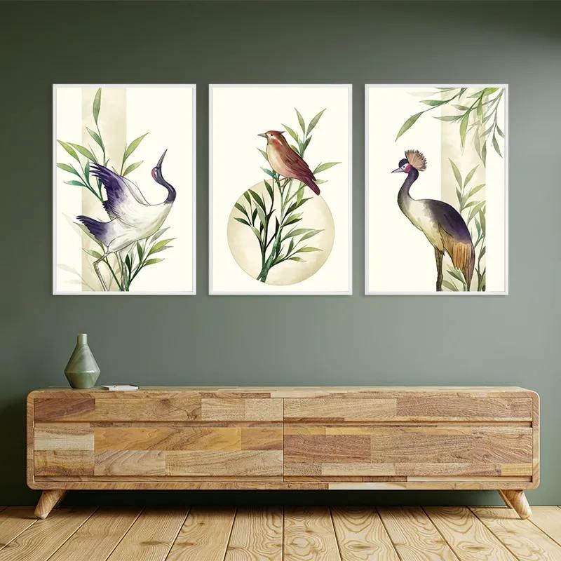 Mehrteiliges Leinwandbild Asiaticirds Set mockup 2